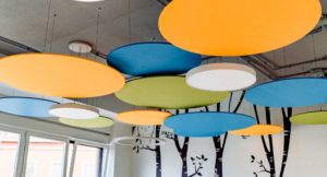 Materiales Fonoabsorbentes; Paneles Acústicos- Qué son y cómo funcionan 3 islas circulares